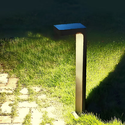 Modern Outdoor LED Path Light L Shaped Aluminum Solar Hardwired Garden Landscape