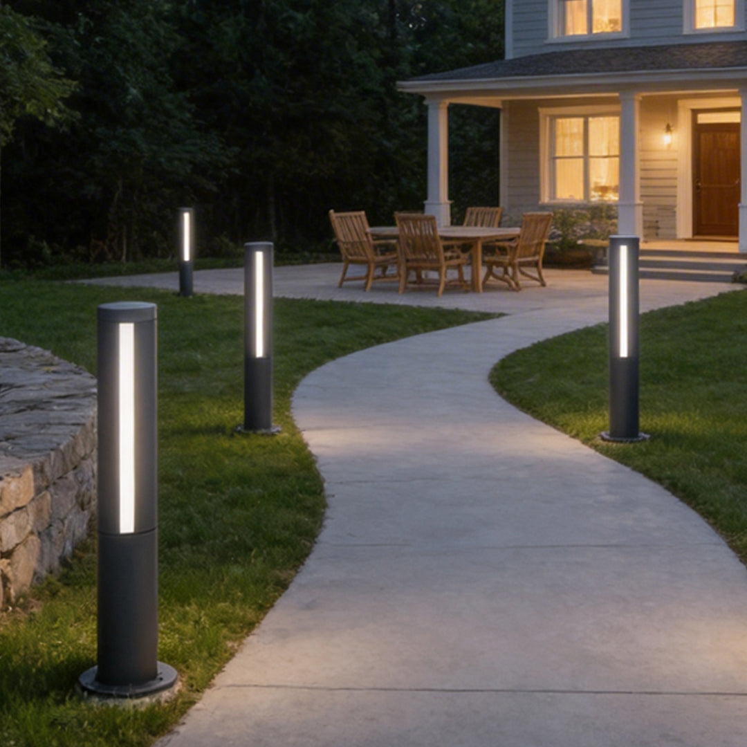Modern Decorative LED Bollard Light Waterproof Outdoor Courtyard Pathway Lighting Black Aluminum Landscape Light IP54