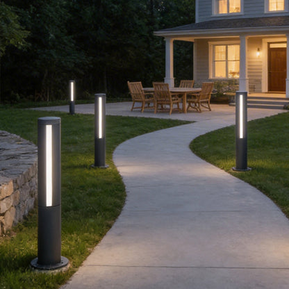 Modern Decorative LED Bollard Light Waterproof Outdoor Courtyard Pathway Lighting Black Aluminum Landscape Light IP54