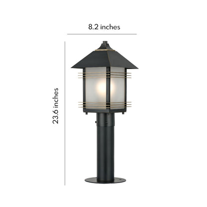 Full Copper Outdoor Path Light Fixture Hardwired E27 Glass Shade IP55 Garden