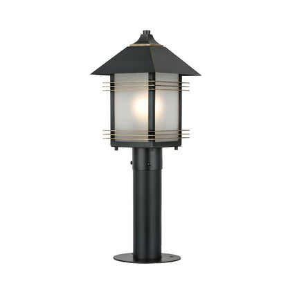 Full Copper Outdoor Path Light Fixture Hardwired E27 Glass Shade IP55 Garden