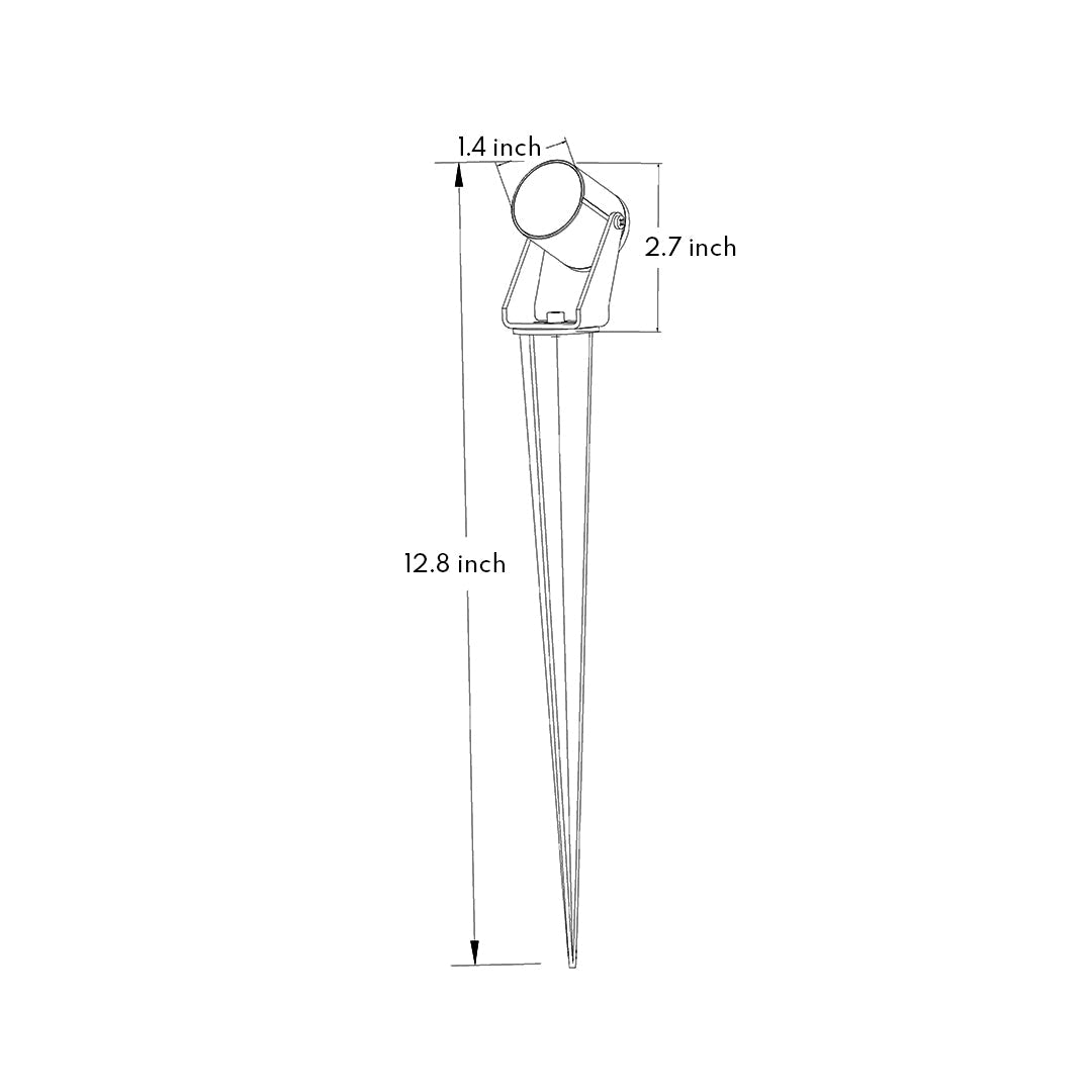 Hardwired LED Outdoor Landscape Spotlight 3W DC24V Aluminum Alloy Tempered Glass Stainless Steel Stake IP65 3000K