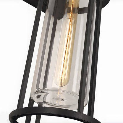 Black Aluminium Outdoor Wall Sconce Glass Lampshade E27 IP54 Nordic Style