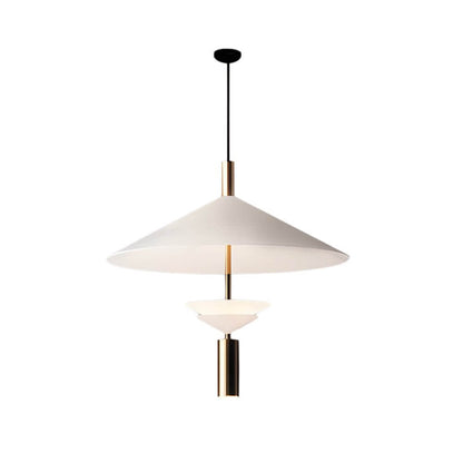 Hat Shade Iron Pendant Light Integrated Spotlight Dual Source 3-Step CCT White Red 2 Sizes Indoor