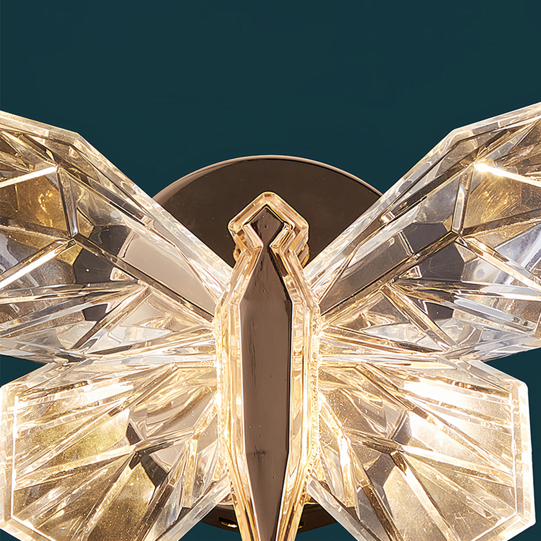 Butterfly LED Wall Sconce – Modern Decorative Crystal Accent Light