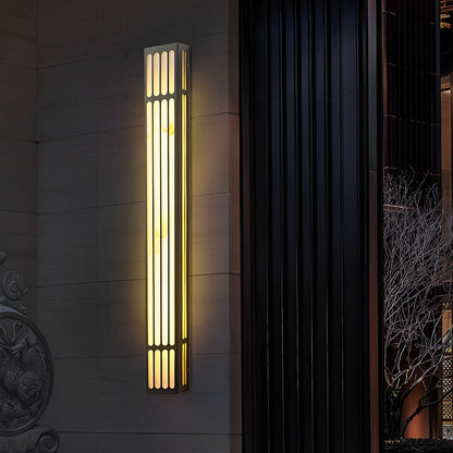 Modern Stainless Steel Marble Shade Outdoor Wall Sconce Black White IP65 CRI80 4 Heights 3000K Garden Villa
