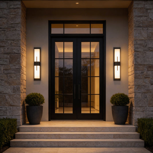Large Modern Stainless Steel Acrylic Outdoor Wall Light Black IP65 2 Sizes 2 Color Temperatures Garden Villa