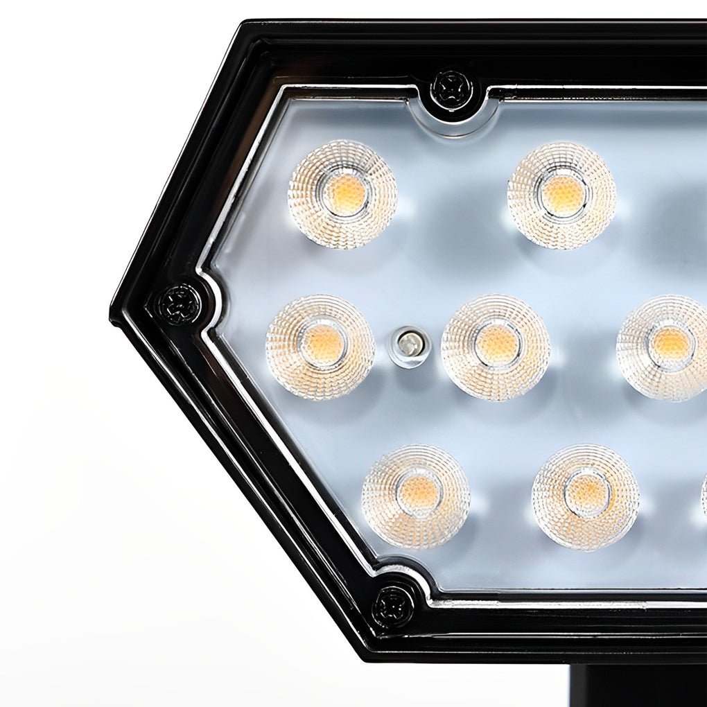 Solar Spotlight Outdoor Adjustable Garden Spike Light LED IP65 Warm White RGB 3W 210LM Auto Dusk to Dawn Black 2 Pack