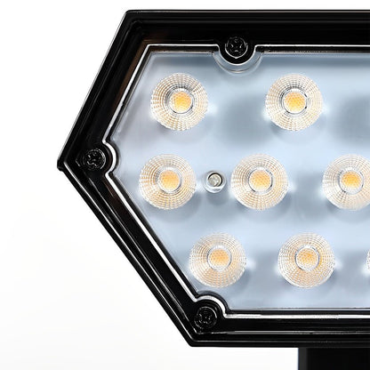 Solar Spotlight Outdoor Adjustable Garden Spike Light LED IP65 Warm White RGB 3W 210LM Auto Dusk to Dawn Black 2 Pack
