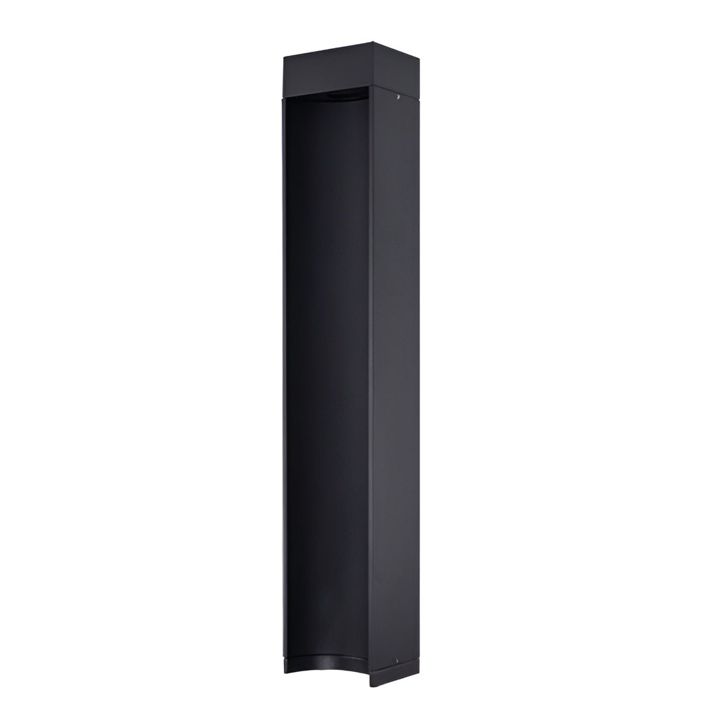 Modern Square LED Bollard Light 5W Waterproof Outdoor Lawn Pathway Lighting Black Aluminum IP54