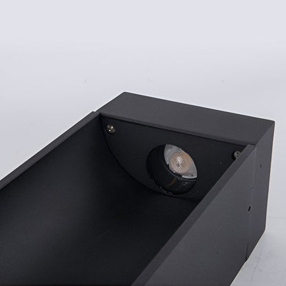 Modern Square LED Bollard Light 5W Waterproof Outdoor Lawn Pathway Lighting Black Aluminum IP54