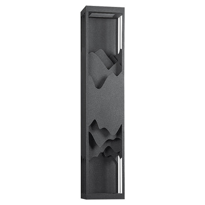 Mountain Scenery Silhouette LED Outdoor Wall Sconce Stainless Steel PC Up Down Light Solar or Hardwired 2 Sizes Courtyard Villa