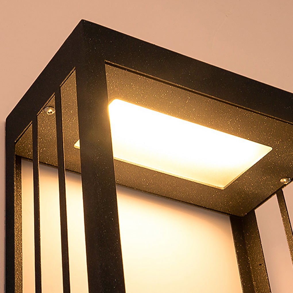 Mountain Scenery Silhouette LED Outdoor Wall Sconce Stainless Steel PC Up Down Light Solar or Hardwired 2 Sizes Courtyard Villa
