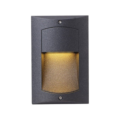 Surface Mounted LED Step Light Aluminum Glass Black 4W IP65 3000K Stair Wall Sconce