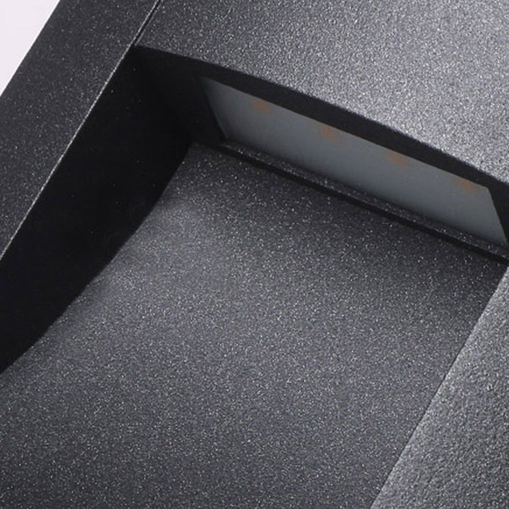 Surface Mounted LED Step Light Aluminum Glass Black 4W IP65 3000K Stair Wall Sconce