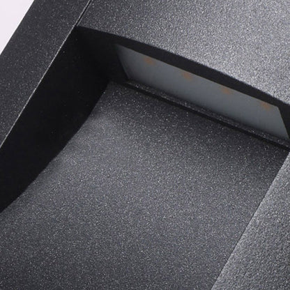 Surface Mounted LED Step Light Aluminum Glass Black 4W IP65 3000K Stair Wall Sconce