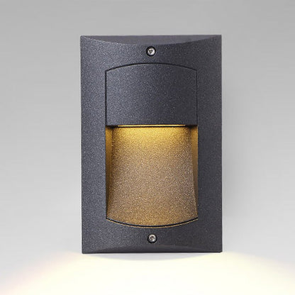Surface Mounted LED Step Light Aluminum Glass Black 4W IP65 3000K Stair Wall Sconce