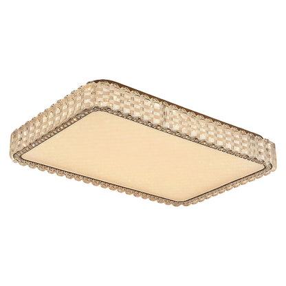 Low Profile Crystal Flush Mount Round Square Rectangle Chrome