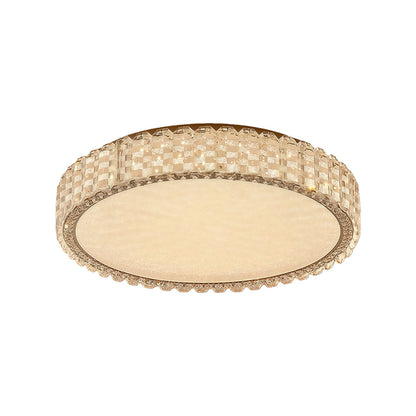 Low Profile Crystal Flush Mount Round Square Rectangle Chrome