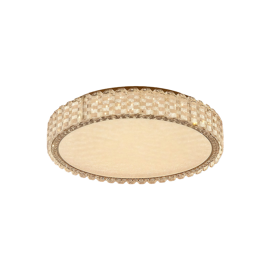 Low Profile Crystal Flush Mount Round Square Rectangle Chrome