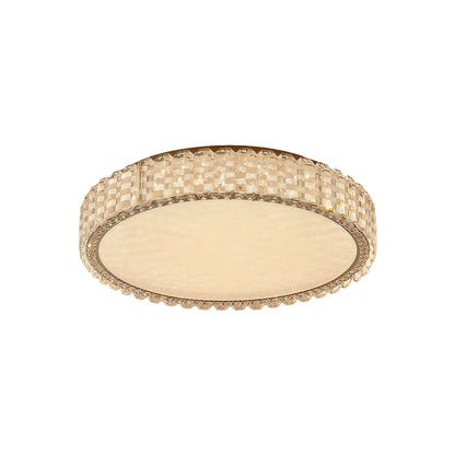 Low Profile Crystal Flush Mount Round Square Rectangle Chrome