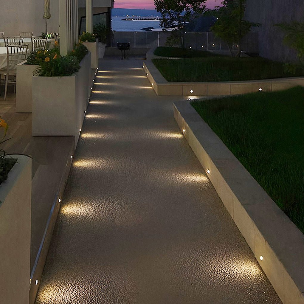 Hardwired LED Recessed In-Ground Well Light 1.5W White Stainless Steel IP67 Flush Mount Deck Step Walkway 3000K or 4500K