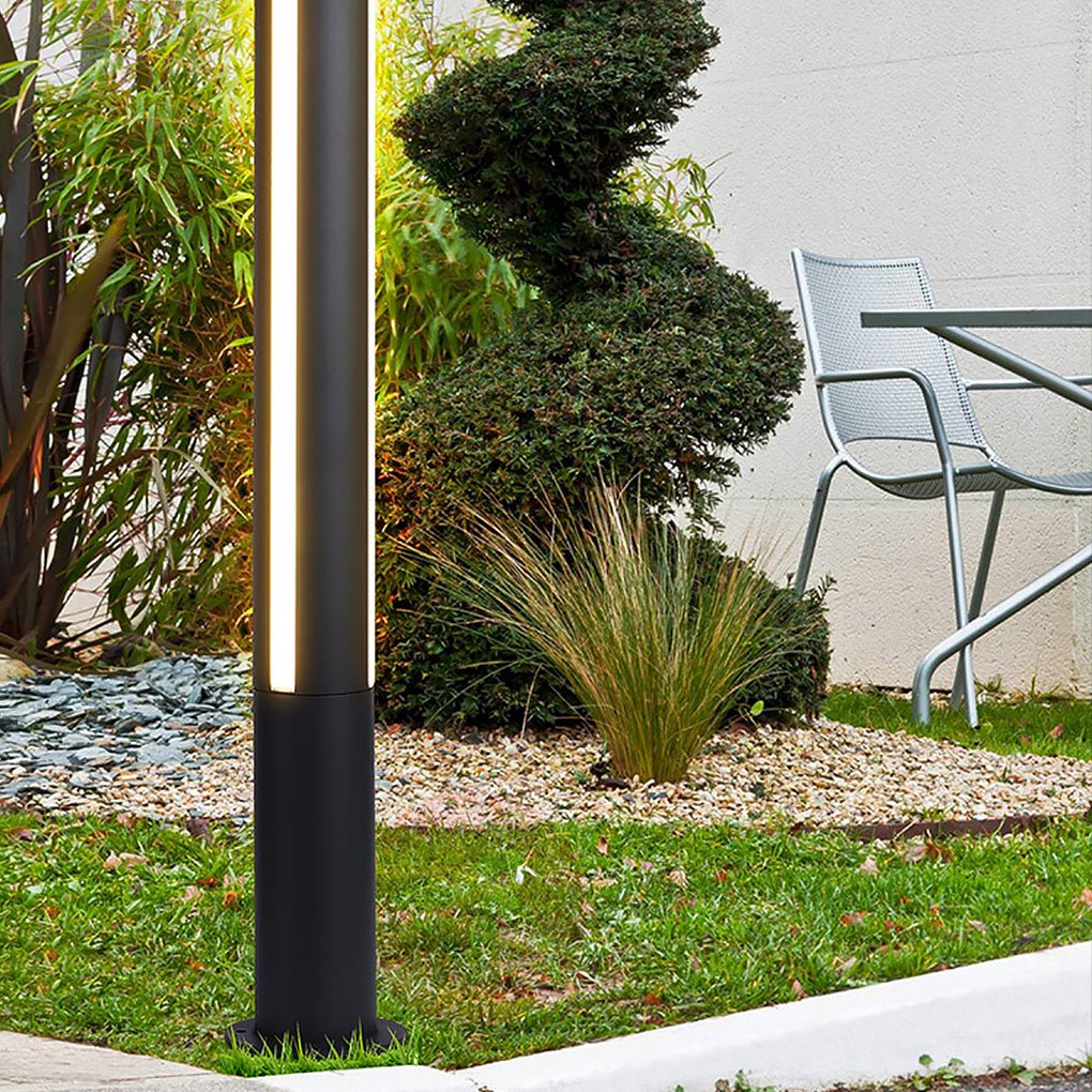 Modern Decorative LED Bollard Light Waterproof Outdoor Courtyard Pathway Lighting Black Aluminum Landscape Light IP54