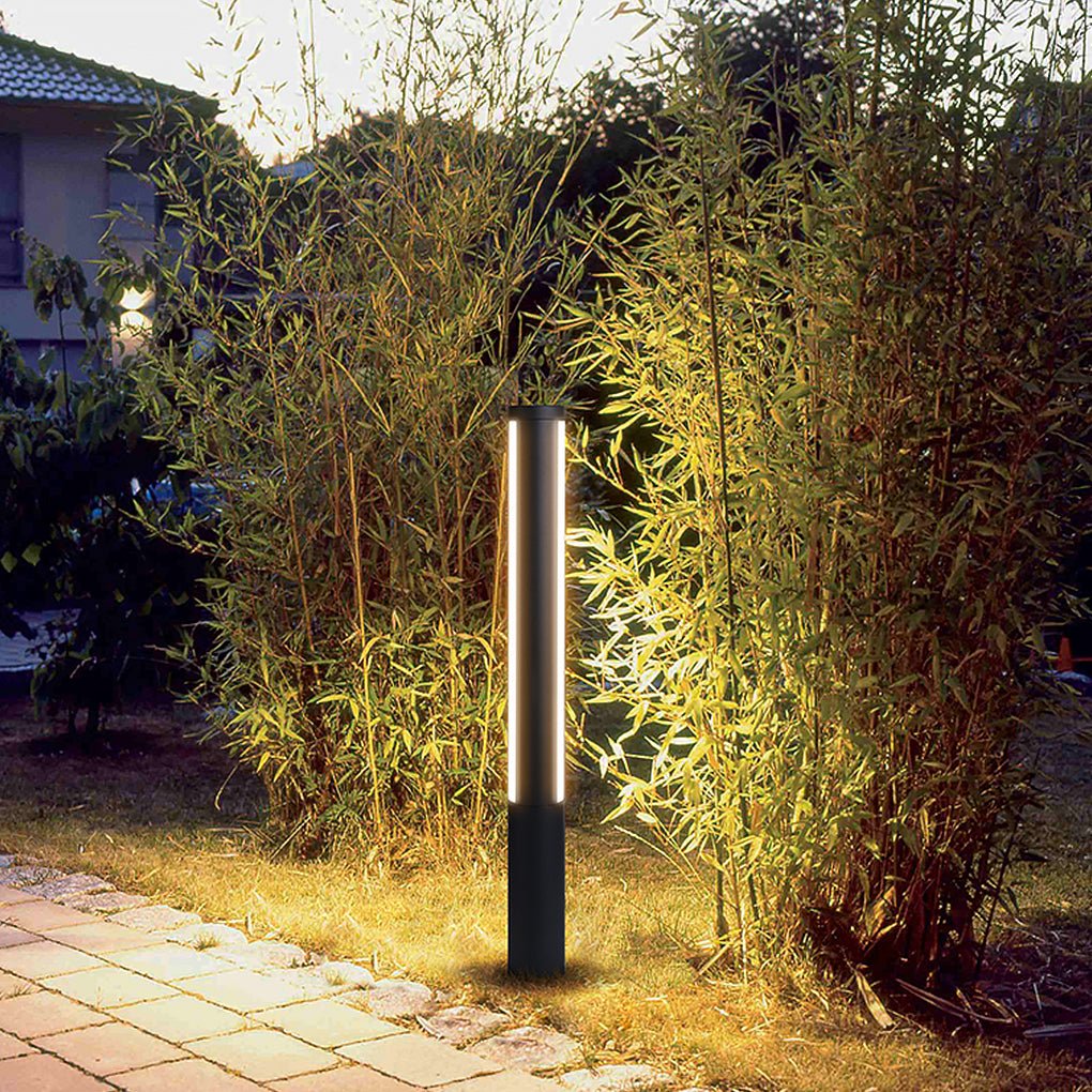 Modern Decorative LED Bollard Light Waterproof Outdoor Courtyard Pathway Lighting Black Aluminum Landscape Light IP54