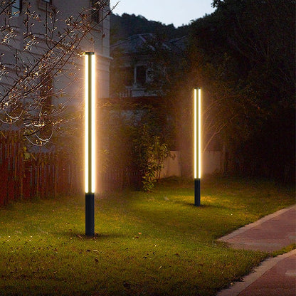 Modern Decorative LED Bollard Light Waterproof Outdoor Courtyard Pathway Lighting Black Aluminum Landscape Light IP54