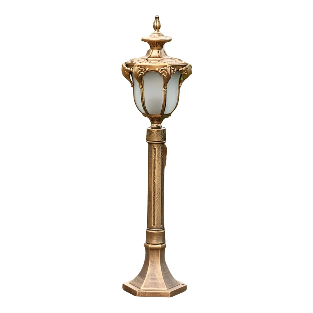 European Style Retro Outdoor Pathway Lamp Bronze or Black Die-Cast Aluminum IP65 Glass E27 31 Inch