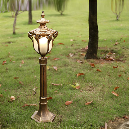 European Style Retro Outdoor Pathway Lamp Bronze or Black Die-Cast Aluminum IP65 Glass E27 31 Inch