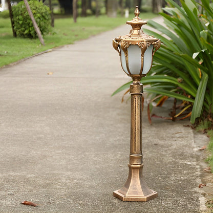 European Style Retro Outdoor Pathway Lamp Bronze or Black Die-Cast Aluminum IP65 Glass E27 31 Inch