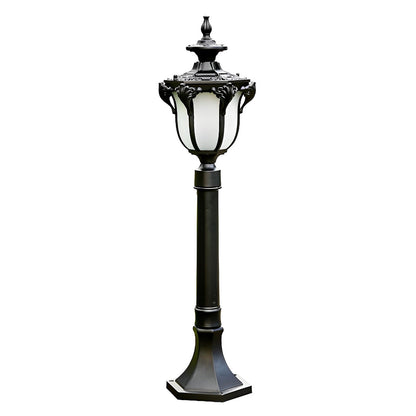 European Style Retro Outdoor Pathway Lamp Bronze or Black Die-Cast Aluminum IP65 Glass E27 31 Inch