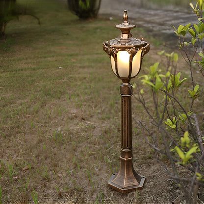 European Style Retro Outdoor Pathway Lamp Bronze or Black Die-Cast Aluminum IP65 Glass E27 31 Inch