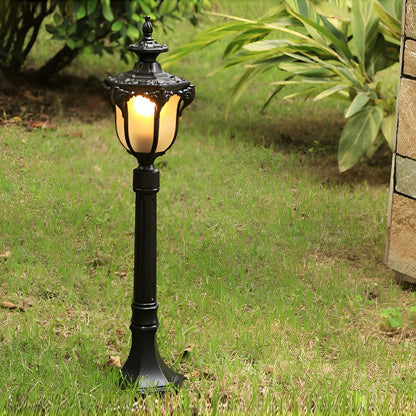 European Style Retro Outdoor Pathway Lamp Bronze or Black Die-Cast Aluminum IP65 Glass E27 31 Inch