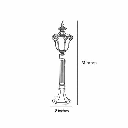 European Style Retro Outdoor Pathway Lamp Bronze or Black Die-Cast Aluminum IP65 Glass E27 31 Inch