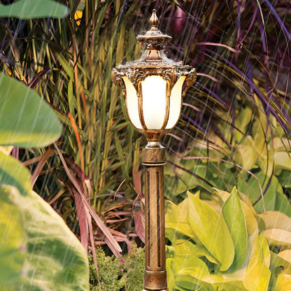 European Style Retro Outdoor Pathway Lamp Bronze or Black Die-Cast Aluminum IP65 Glass E27 31 Inch