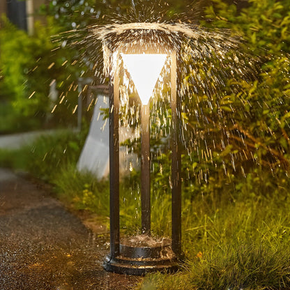 Adjustable Brightness Solar LED Bollard Light Modern Outdoor Pathway Lawn Lighting Waterproof Aluminum PC IP55