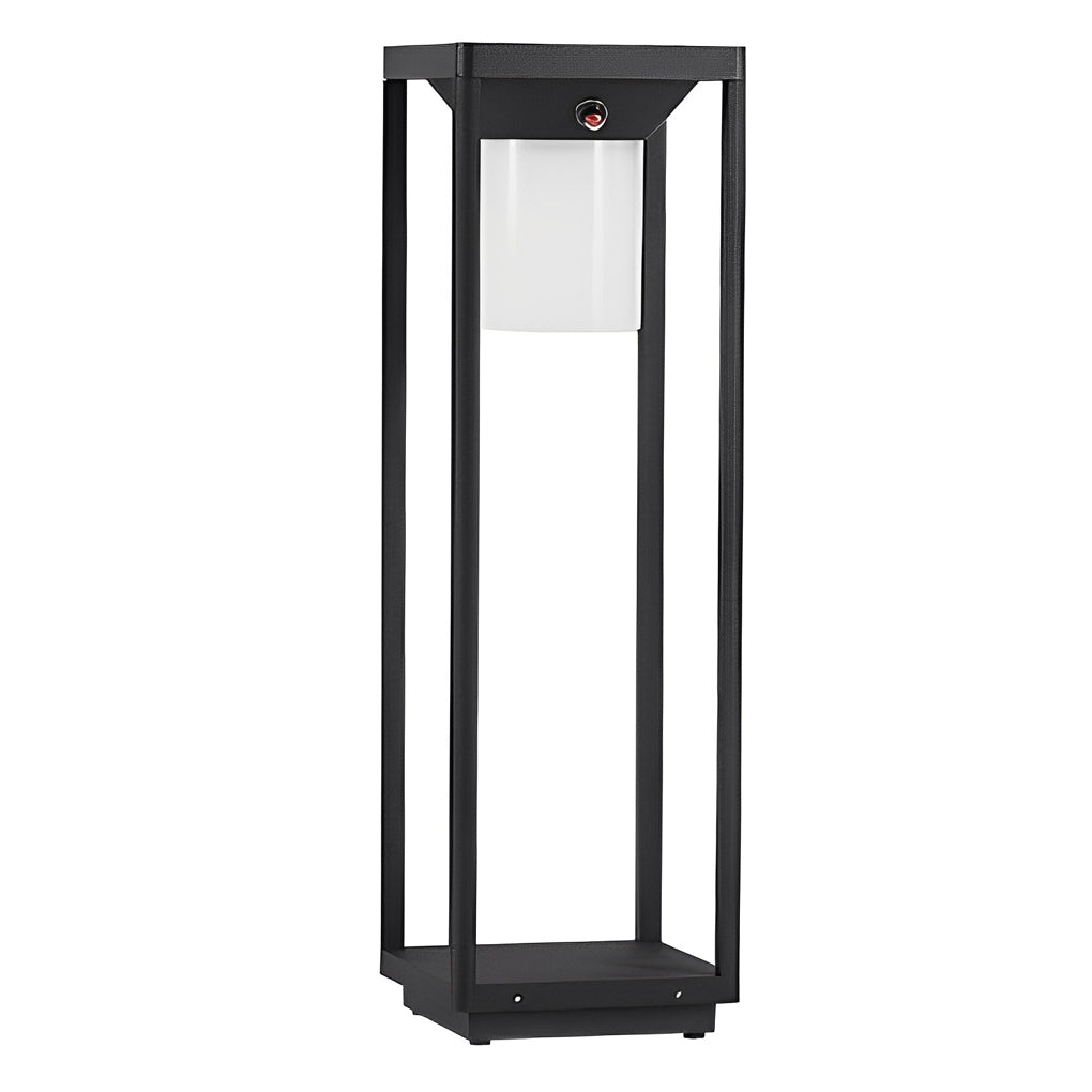 Adjustable Brightness Solar LED Bollard Light Modern Outdoor Pathway Lawn Lighting Waterproof Aluminum PC IP55