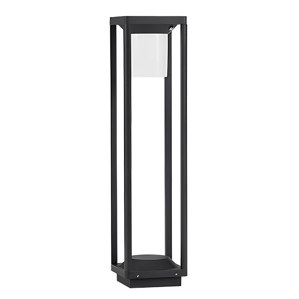 Adjustable Brightness Solar LED Bollard Light Modern Outdoor Pathway Lawn Lighting Waterproof Aluminum PC IP55