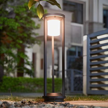 Adjustable Brightness Solar LED Bollard Light Modern Outdoor Pathway Lawn Lighting Waterproof Aluminum PC IP55