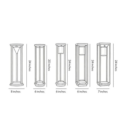 Adjustable Brightness Solar LED Bollard Light Modern Outdoor Pathway Lawn Lighting Waterproof Aluminum PC IP55