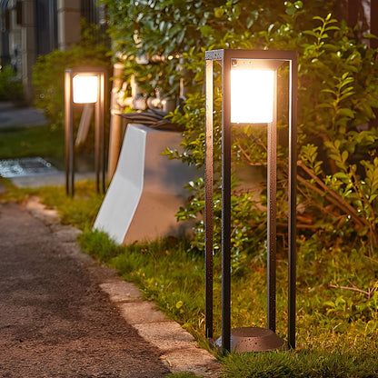 Adjustable Brightness Solar LED Bollard Light Modern Outdoor Pathway Lawn Lighting Waterproof Aluminum PC IP55