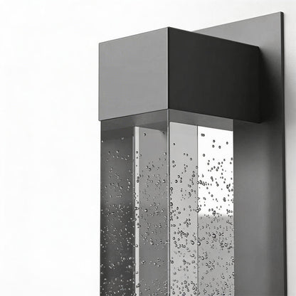 Tall Linear Bubble Acrylic LED Outdoor Wall Sconce IP54 Stainless Steel 3000K