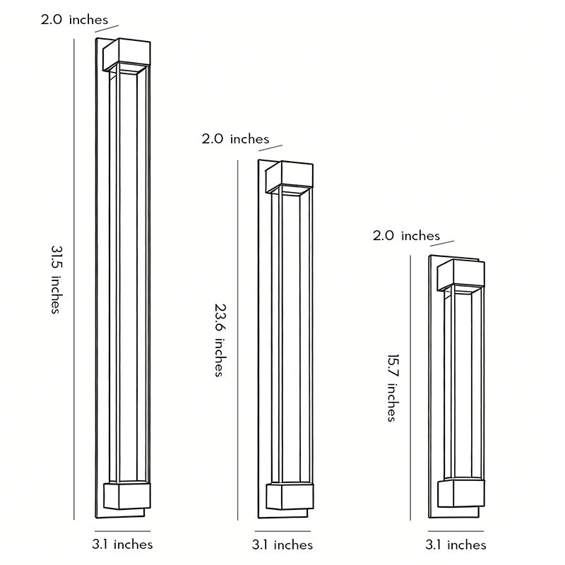 Tall Linear Bubble Acrylic LED Outdoor Wall Sconce IP54 Stainless Steel 3000K