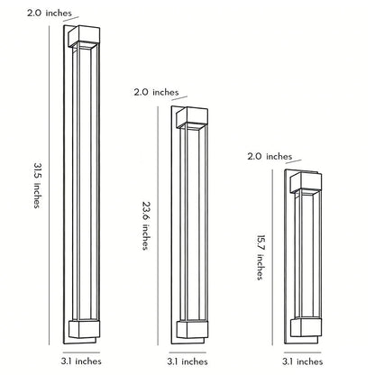 Tall Linear Bubble Acrylic LED Outdoor Wall Sconce IP54 Stainless Steel 3000K