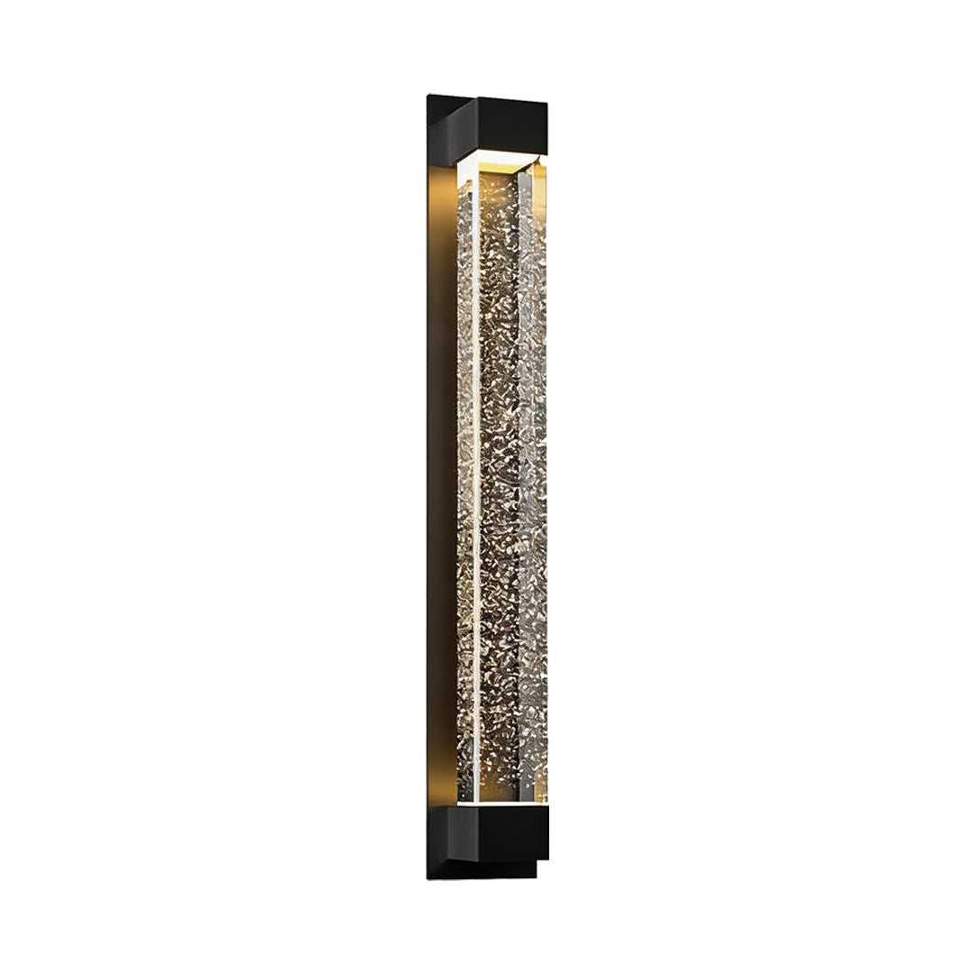 Tall Linear Bubble Acrylic LED Outdoor Wall Sconce IP54 Stainless Steel 3000K