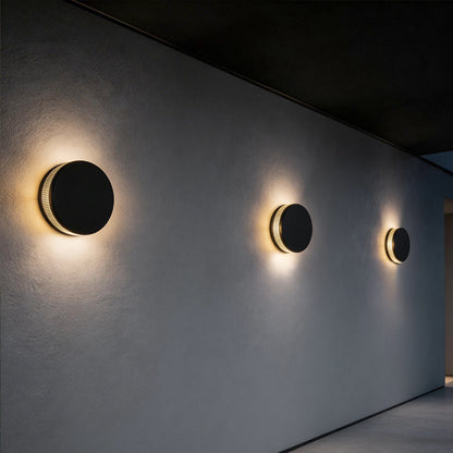Round Disc Stainless Steel Acrylic LED Outdoor Wall Sconce IP54 Solar/Hardwired