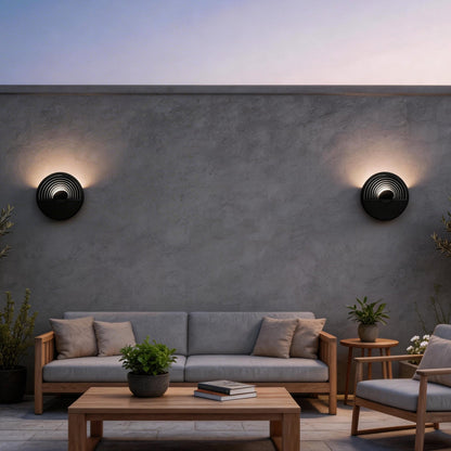 Modern Minimalist Concentric LED Outdoor Wall Sconce IP54 Stainless Steel 3 Shapes