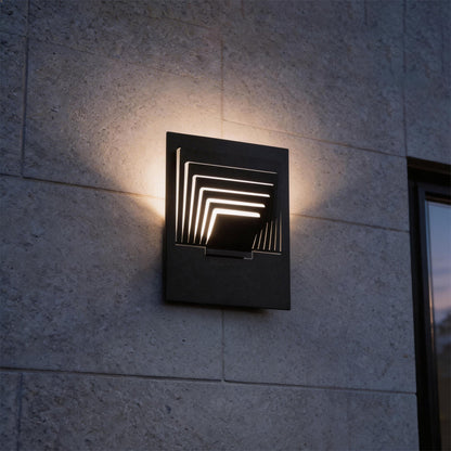 Modern Minimalist Concentric LED Outdoor Wall Sconce IP54 Stainless Steel 3 Shapes